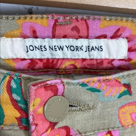 Jones New York Floral Ankle Pants - Pink and Tan - Picture 3 of 10